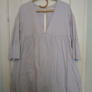 Zara Lavender V-Neck Babydoll Romper Dress